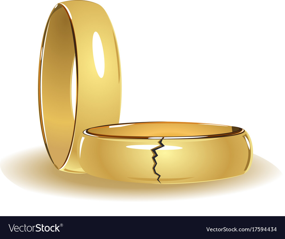 Broken Wedding Rings Royalty Free Vector Image Broken Wedding Rings Vector Image