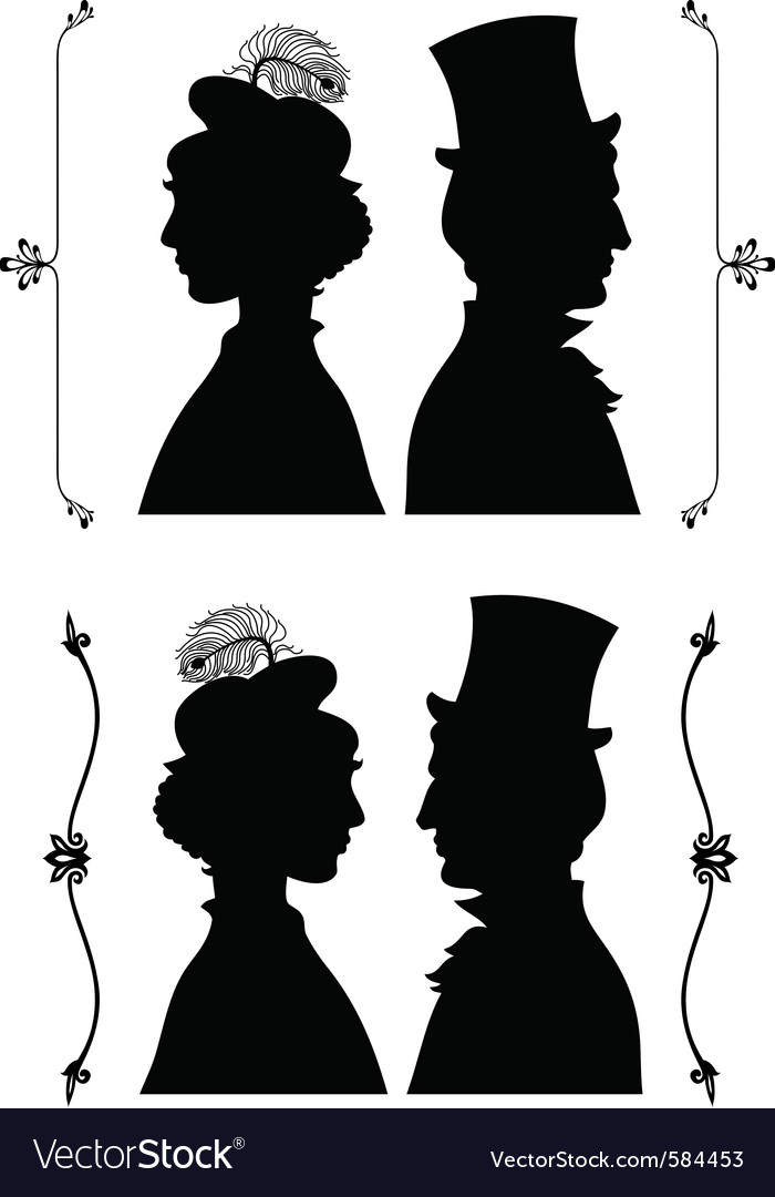 Download Vintage cameo silhouette Royalty Free Vector Image