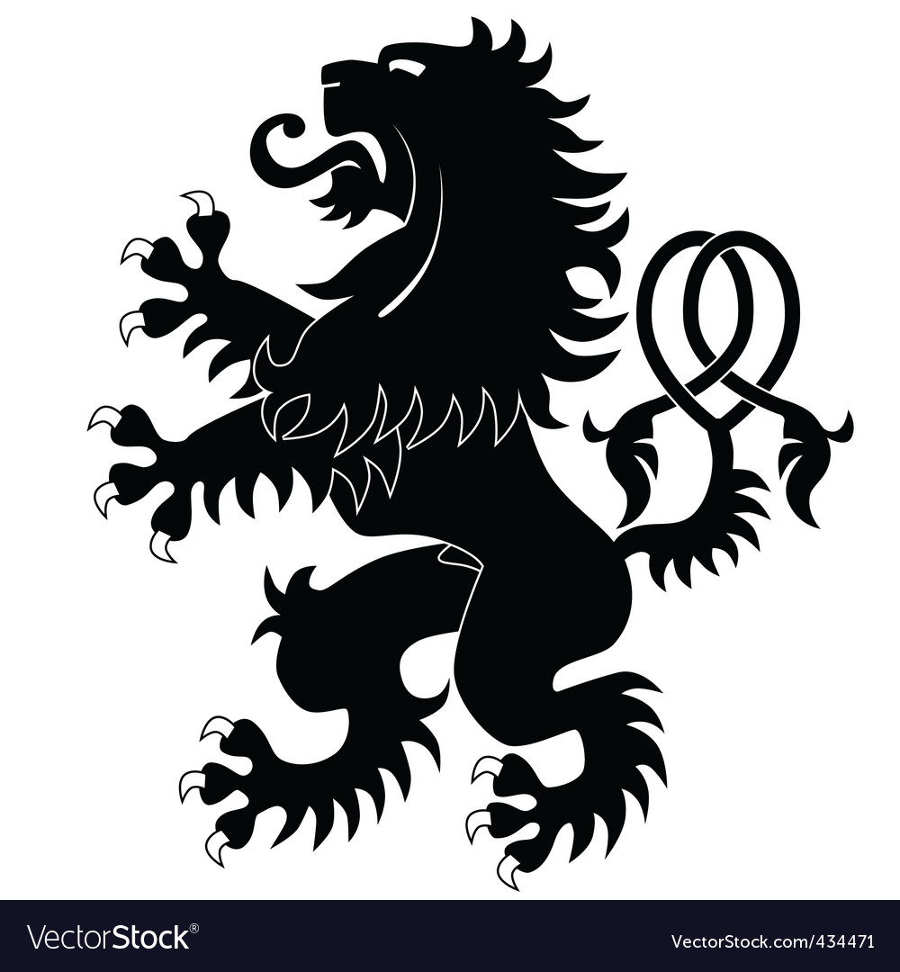 Download Silhouette of heraldic lion 3 Royalty Free Vector Image