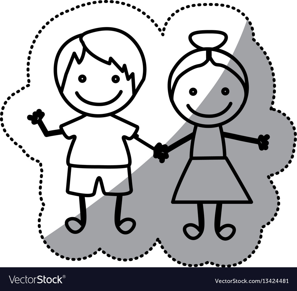 Hand drawn sticker silhouette couple of children Vector Image for Couple Sticker Line
181obs Hand drawn sticker silhouette couple of children Vector Image for Couple Sticker Line
181obs
