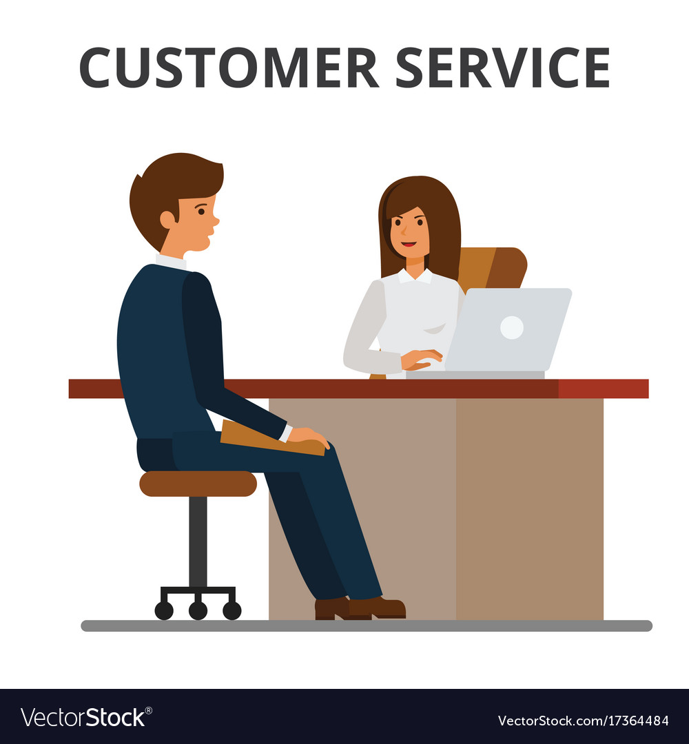 customer service bank office client getting vector image customer service office