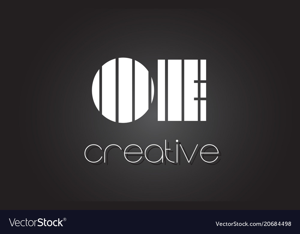 oe o e letter logo design with white and black vector image oe letter