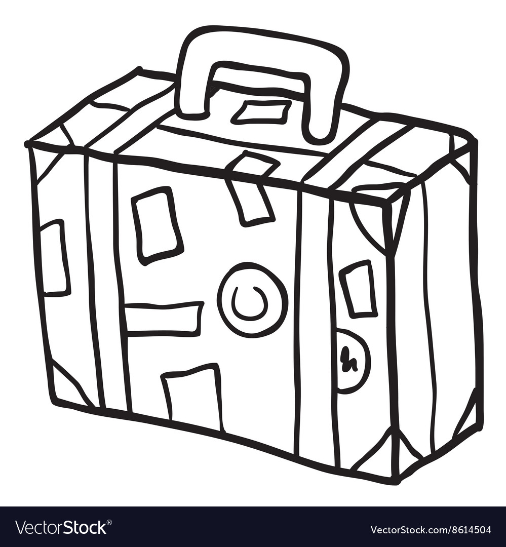 Simple Black And White Travel Suitcase Vector Image Simple Black And White Travel Suitcase Vector Image