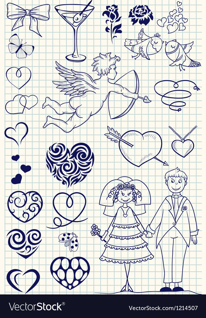 Wedding set Royalty Free Vector Image - VectorStock