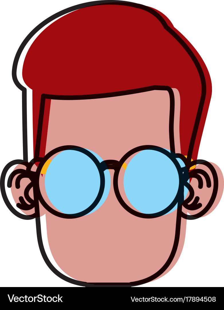 Cute boy with glasses cartoon Royalty Free Vector Image