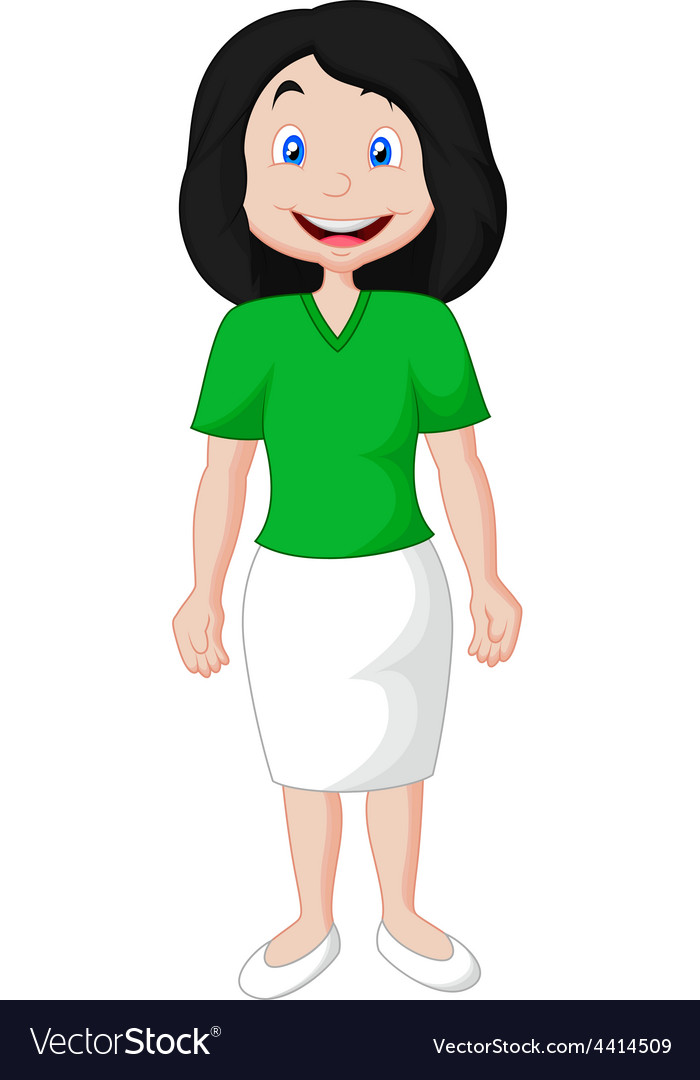 Cute cartoon of a young mother Royalty Free Vector Image