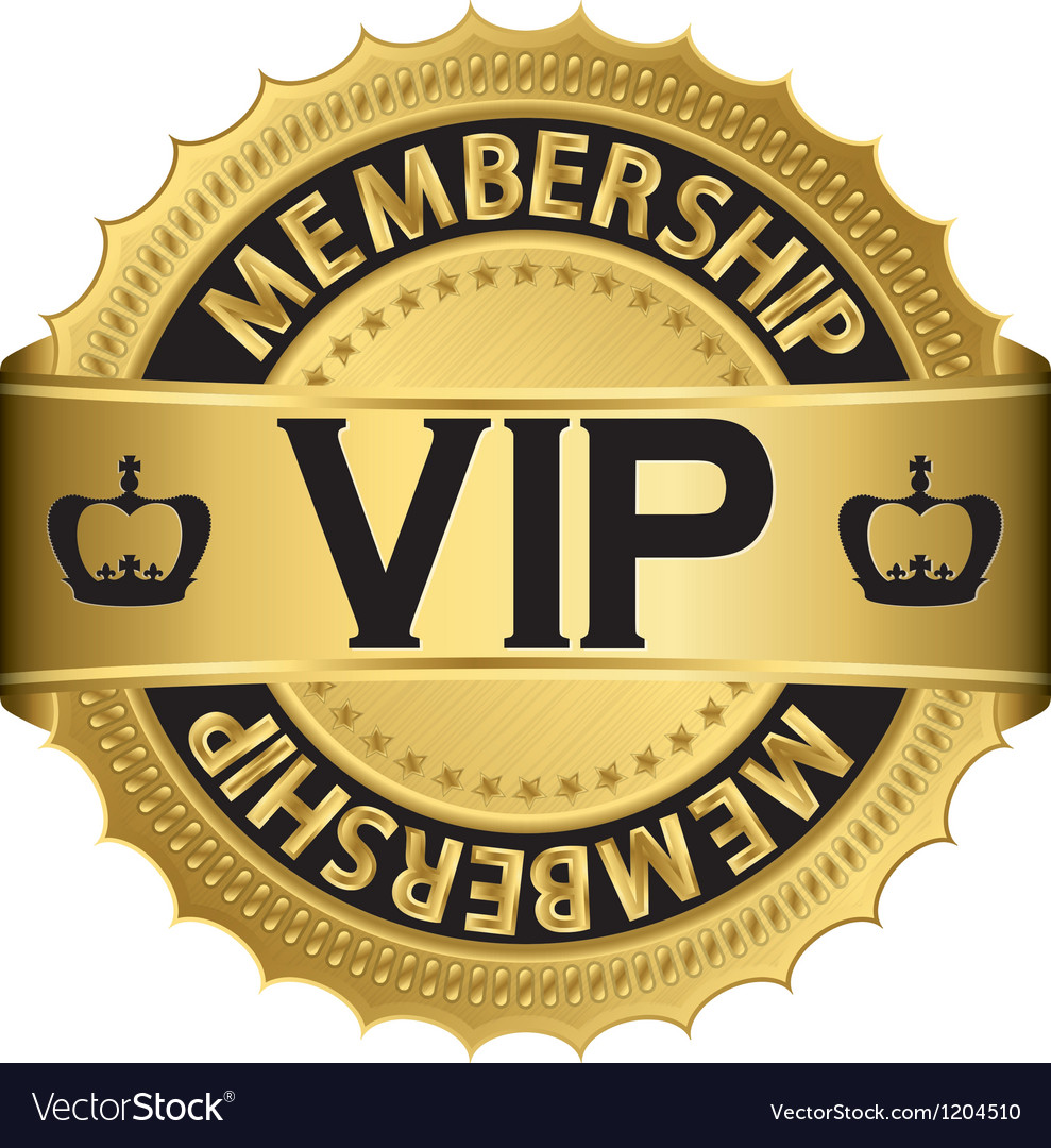 Download Vip membership golden label Royalty Free Vector Image