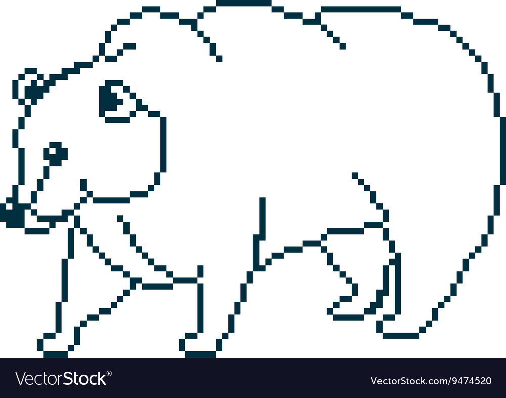 pixel bear royalty free vector image vectorstock