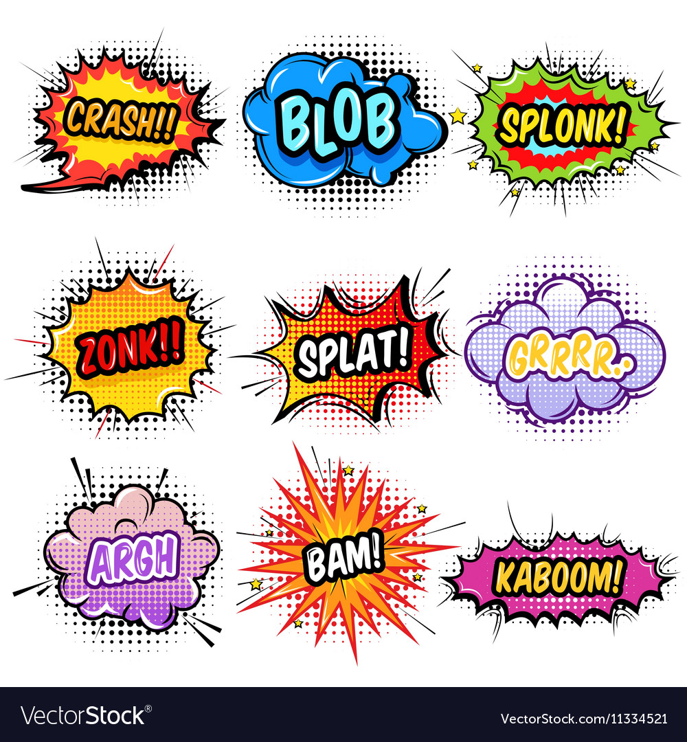 Comic Sound Effects Set Royalty Free Vector Image
