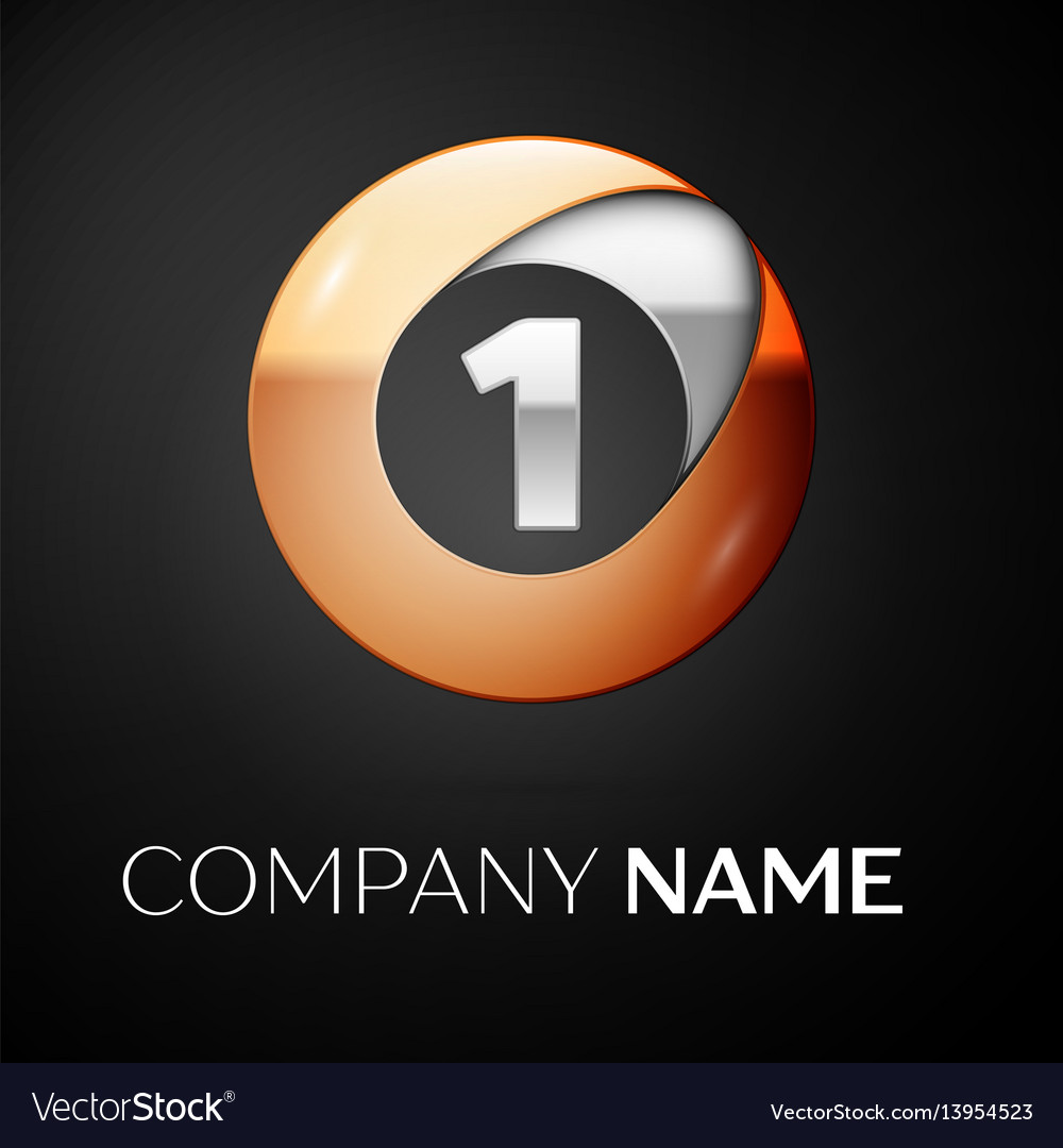 Number one symbol in the colorful circle Vector Image