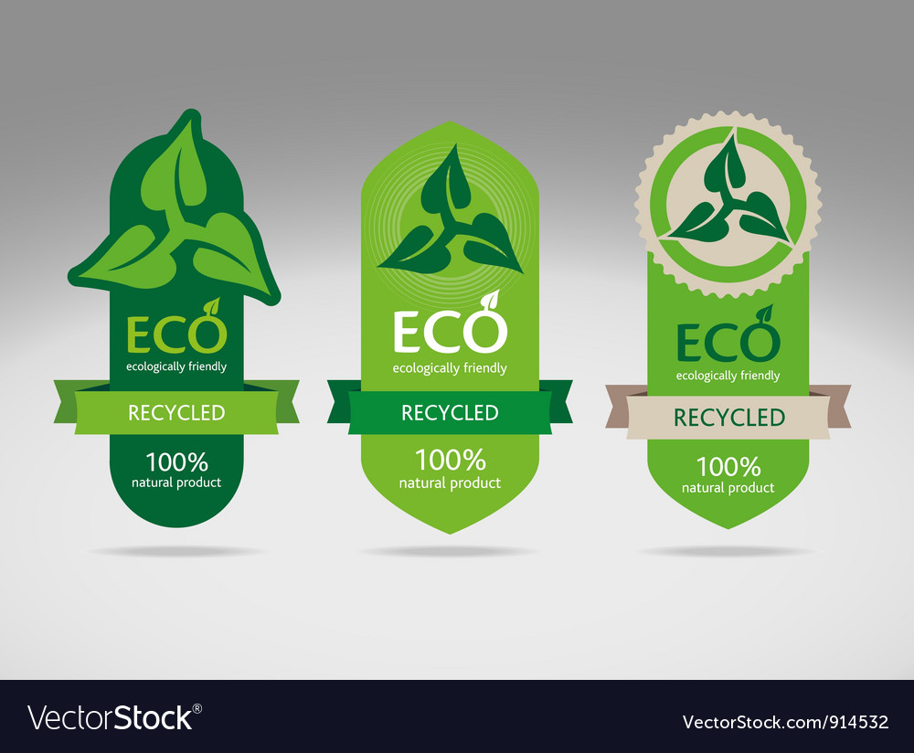 Environmentally friendly labels Royalty Free Vector Image