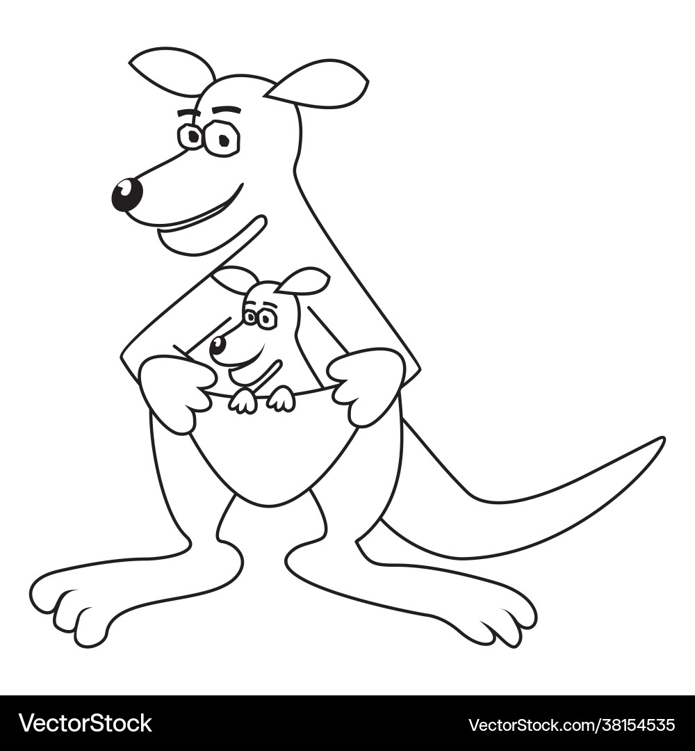 Kangaroo coloring book Royalty Free Vector Image