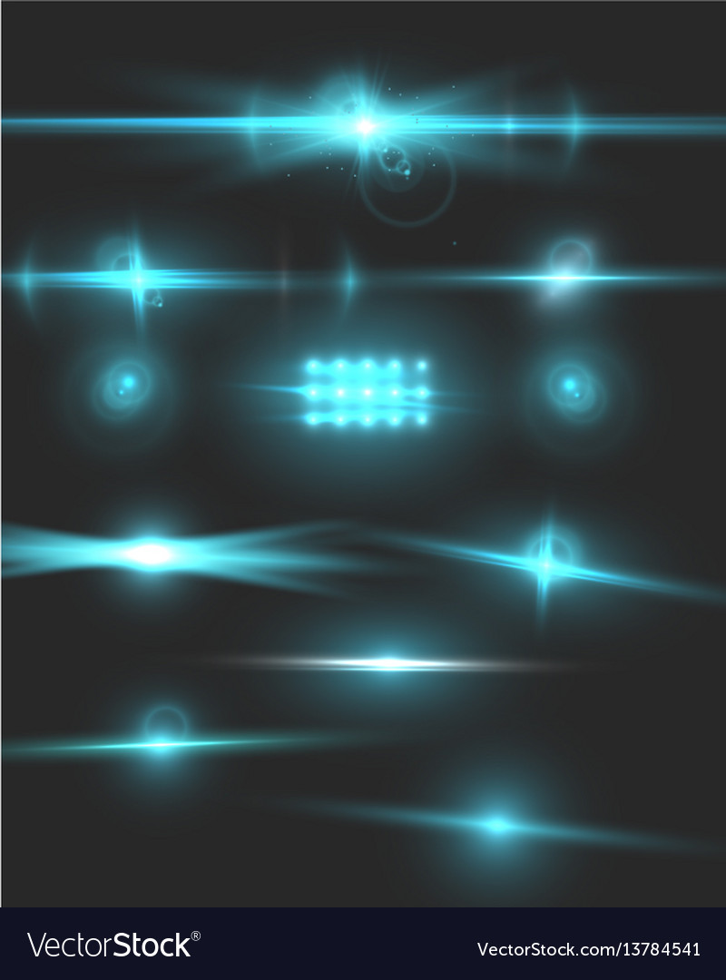 Lens flare effect camera lens flare set Royalty Free Vector