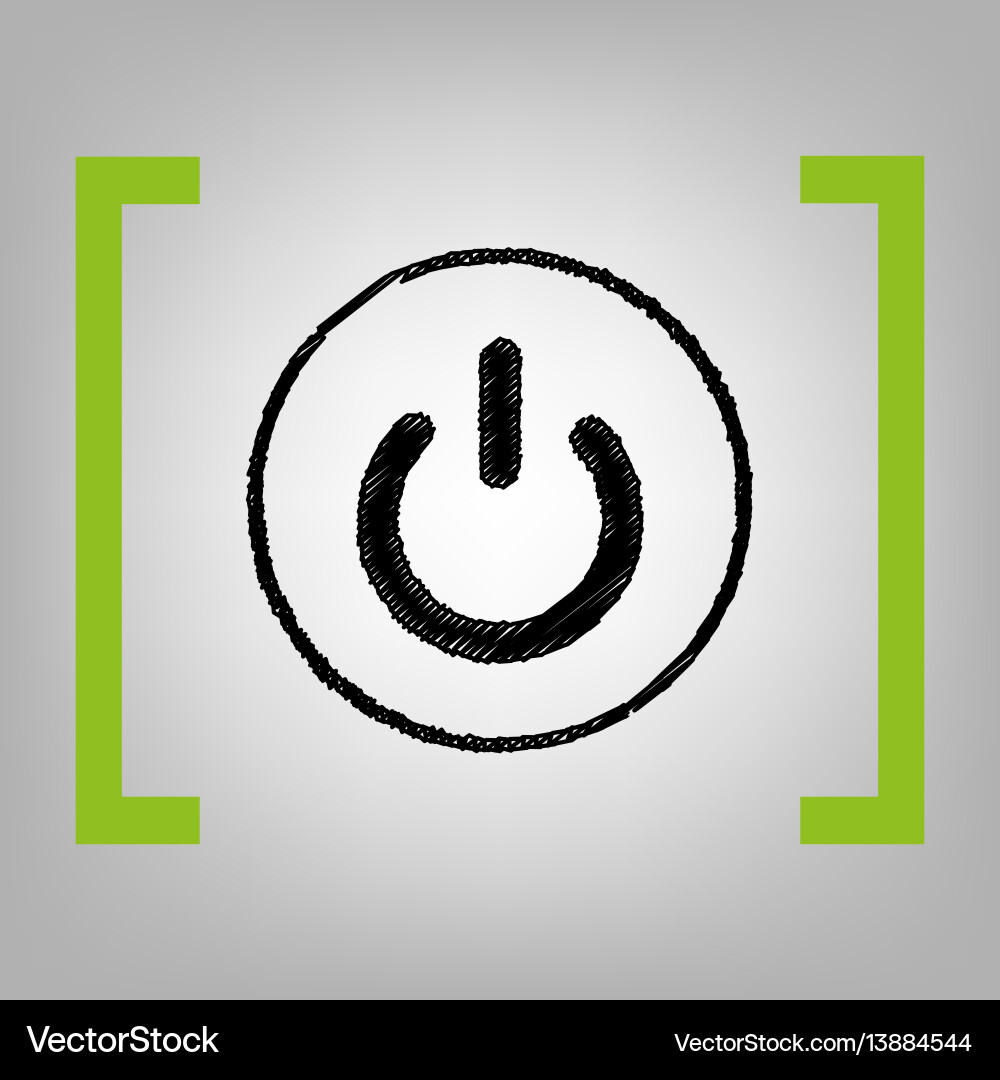 On off switch sign black scribble icon Royalty Free Vector