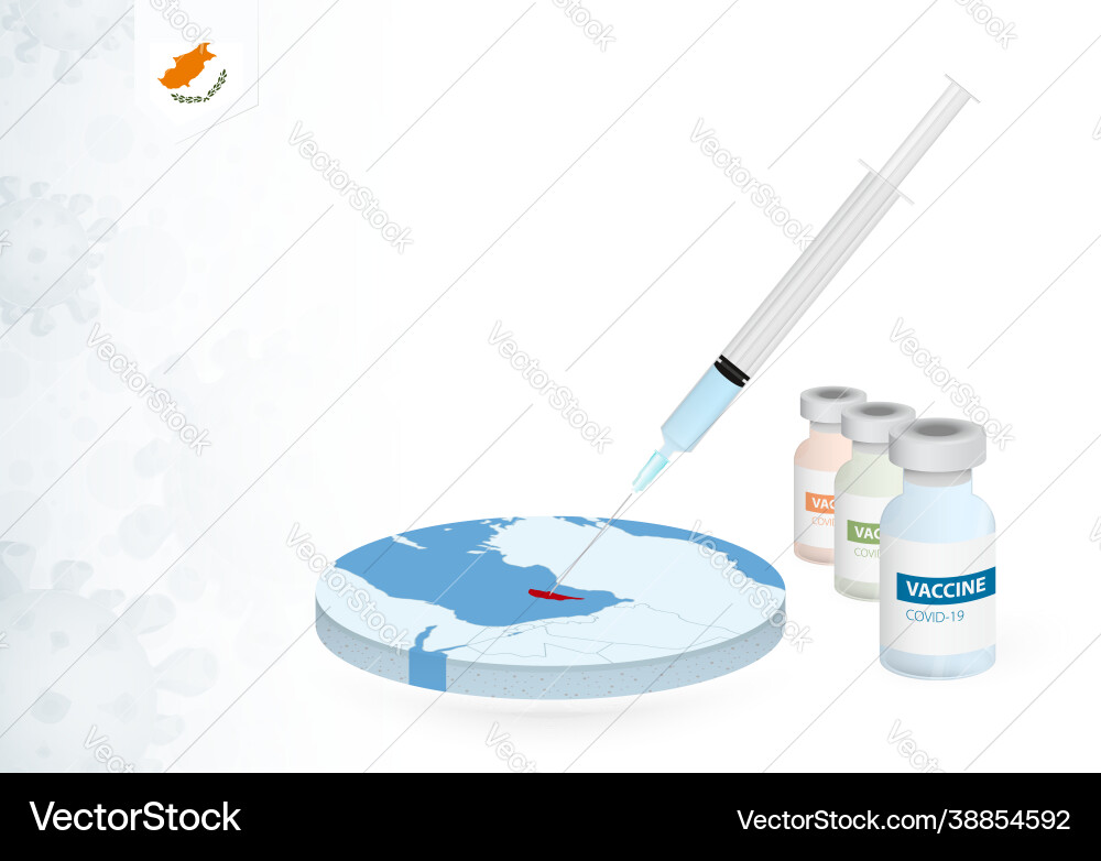 Vaccination in cyprus with different type Vector Image
