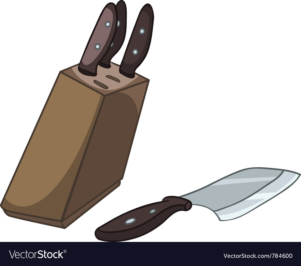 Cartoon Home Kitchen Knife Set Royalty Free Vector Image