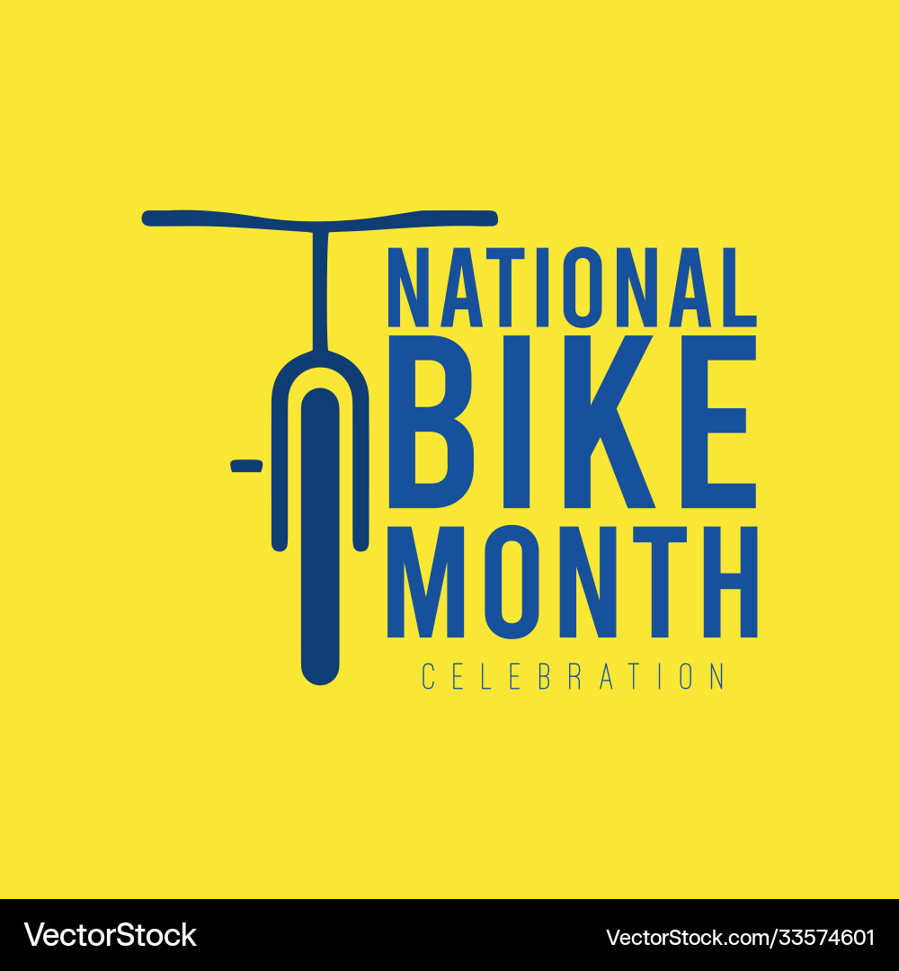 National bike month template design Royalty Free Vector