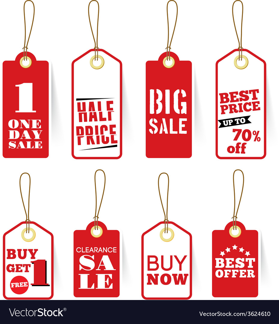 Retail tag Sale Best price Buy now Best offer Vector Image