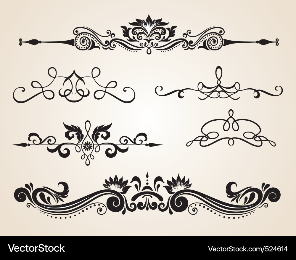 Vintage scrolls Royalty Free Vector Image - VectorStock