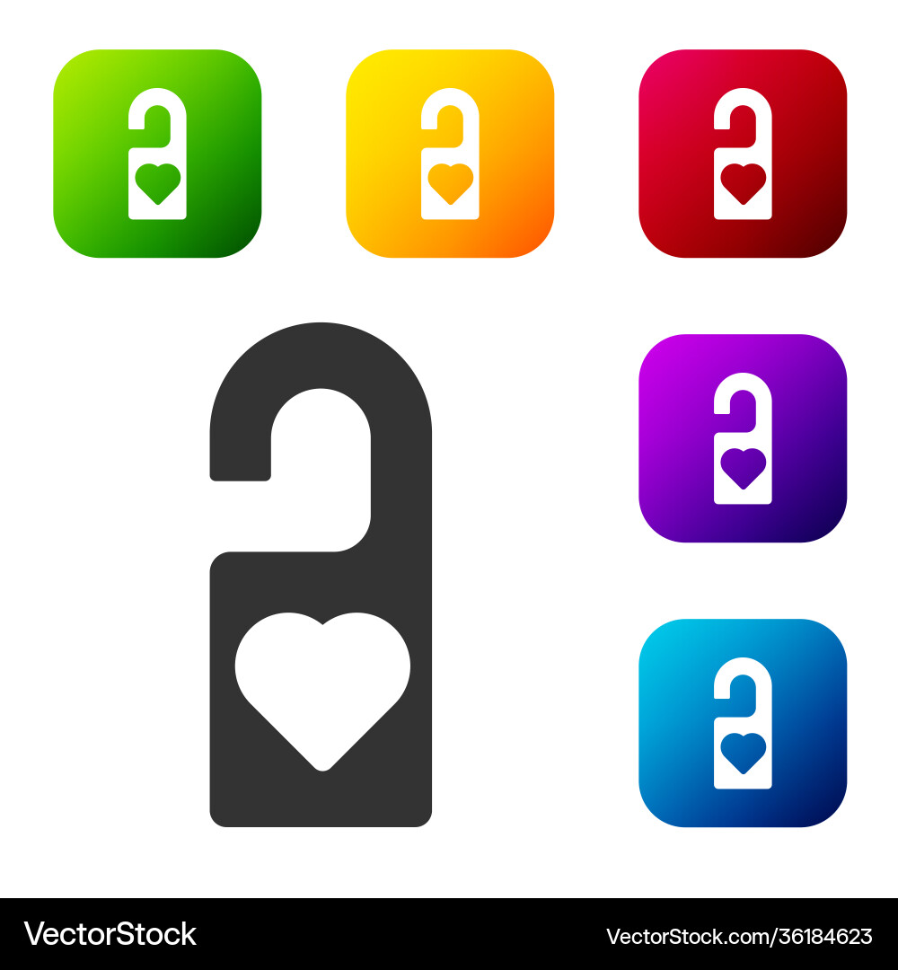 Black please do not disturb with heart icon Vector Image