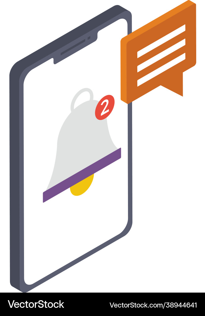 Mobile phone notification Royalty Free Vector Image