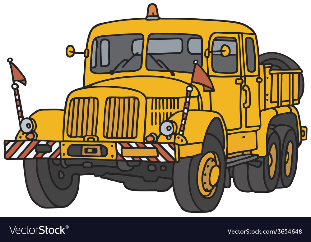Old yellow truck Royalty Free Vector Image - VectorStock