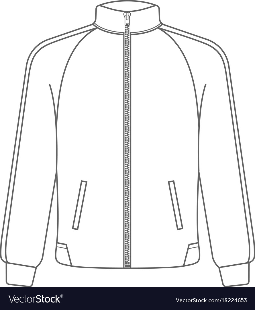 Download Polo sport jacket mock up outline style Royalty Free Vector