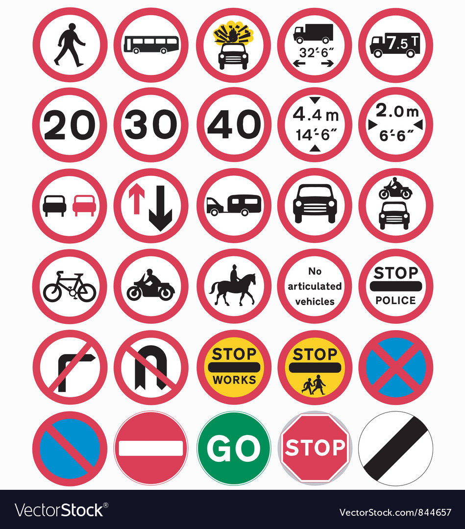 Road traffic order signs Royalty Free Vector Image