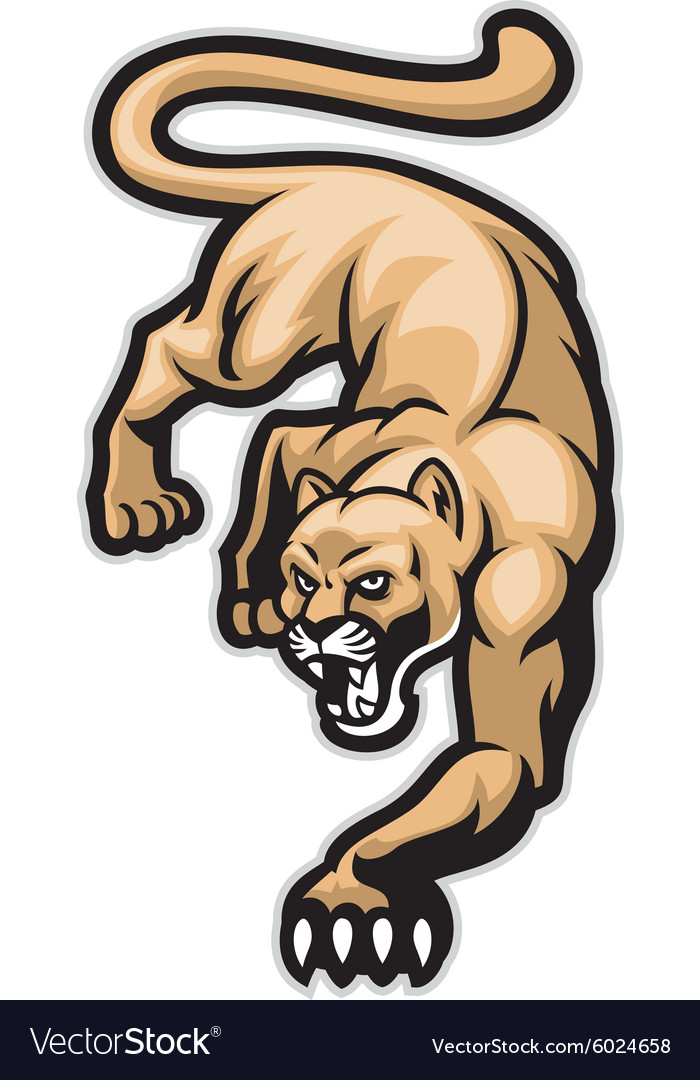 Crawling cougar Royalty Free Vector Image - VectorStock