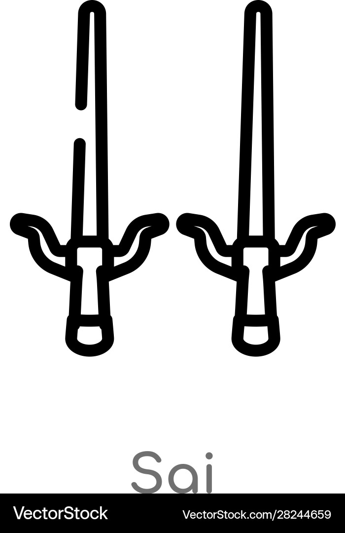 Outline sai icon isolated black simple line Vector Image