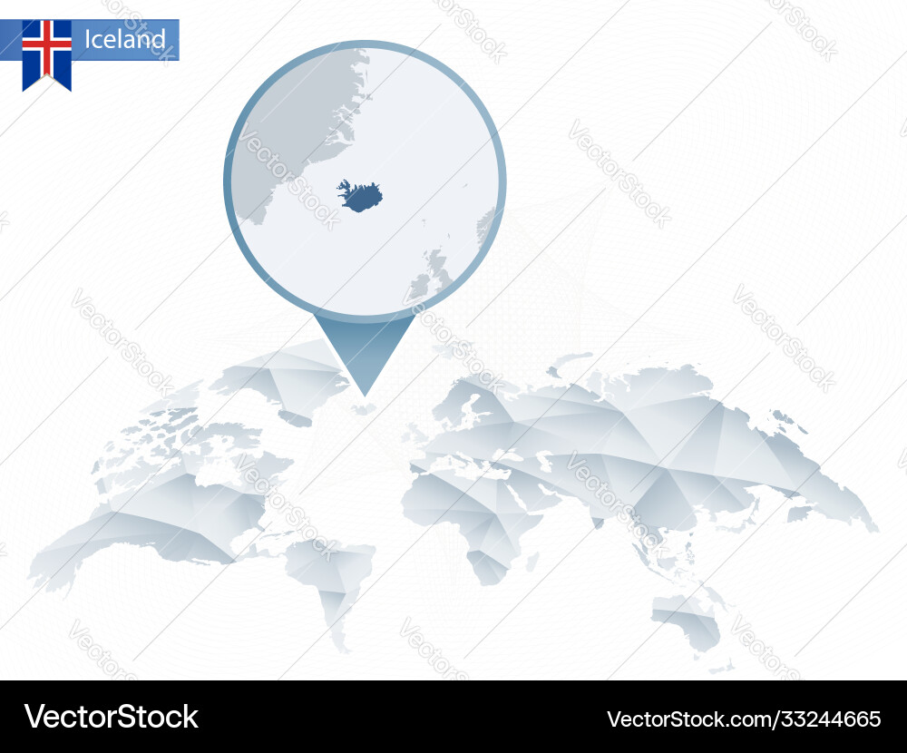 Abstract rounded world map with pinned detailed Vector Image
