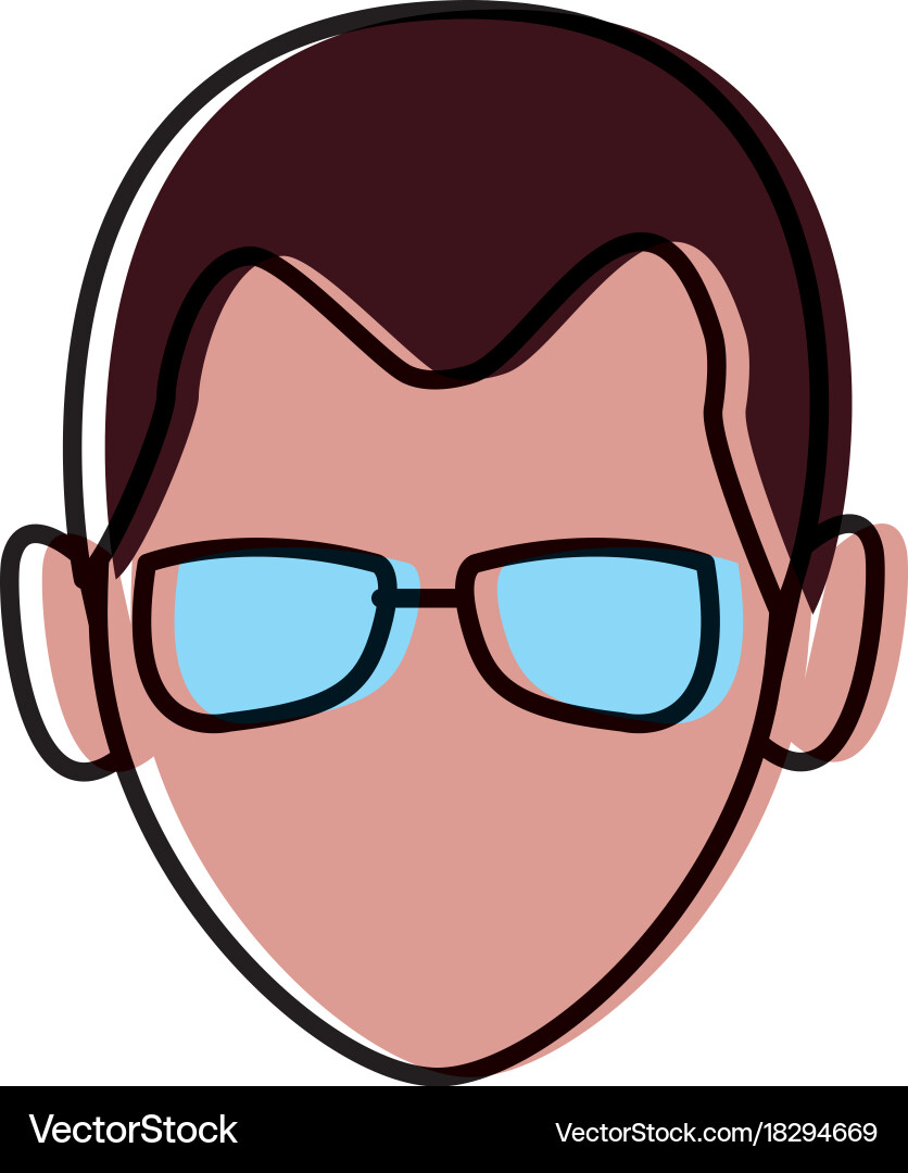 Man with glasses Royalty Free Vector Image VectorStock