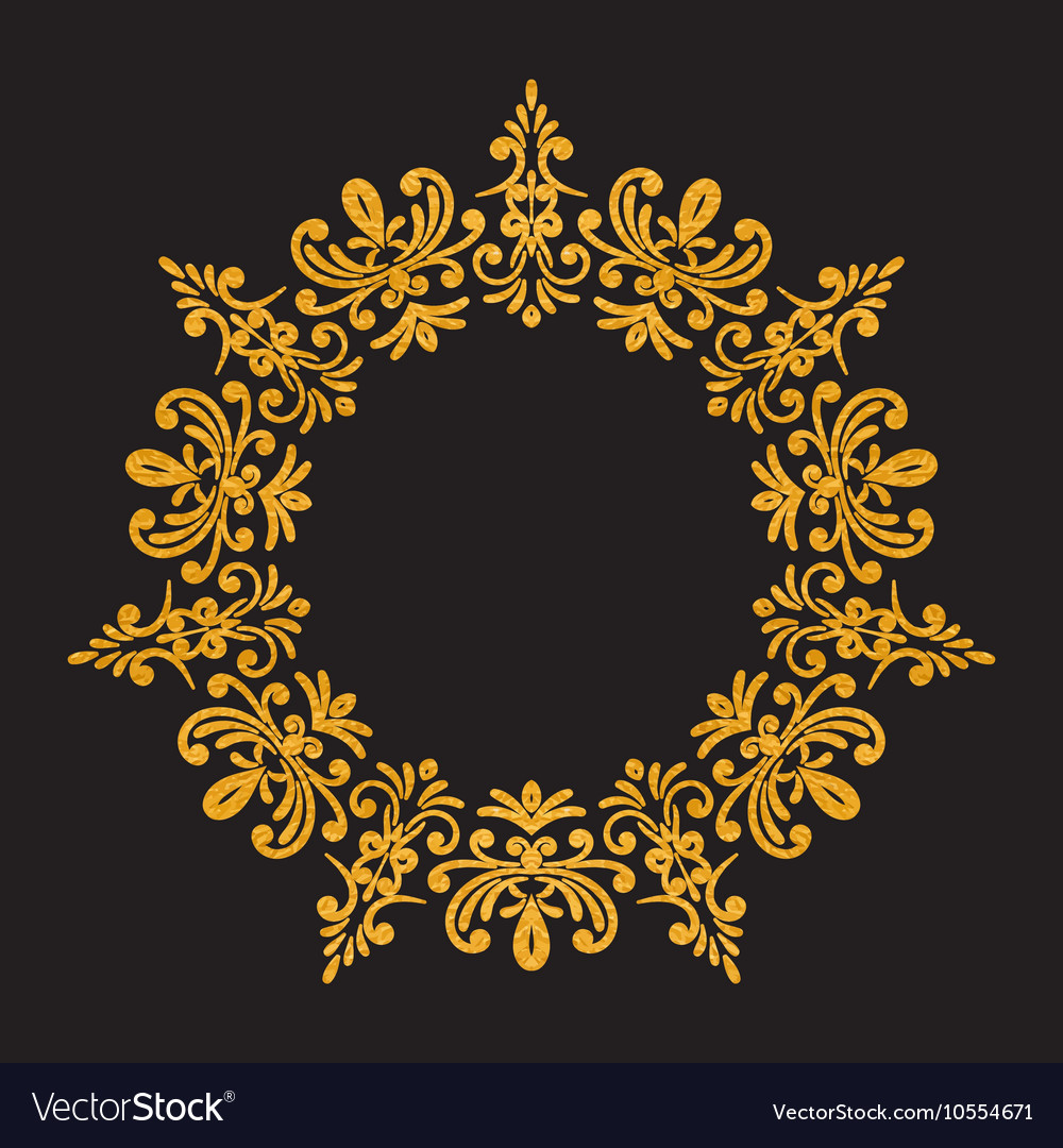 Elegant Luxury Vintage Round Gold Fl Frame Vector Image