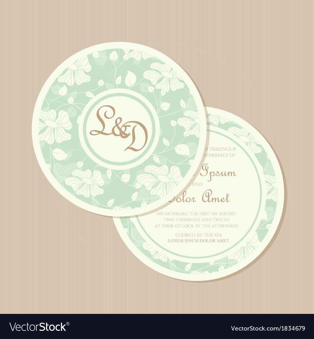Wedding Invitation Card Round Royalty Free Vector Image Wedding Invitation Card Round Vector Image