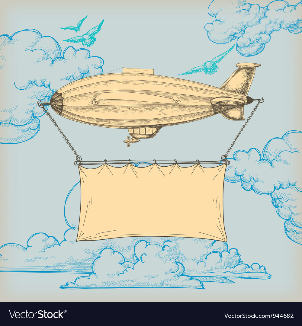 Blimp banner Royalty Free Vector Image - VectorStock