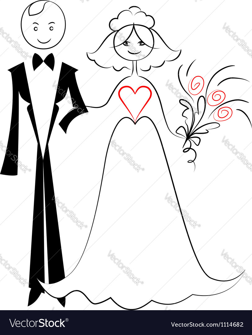 Wedding Card With Bride And Groom Royalty Free Vector Image Wedding Card With Bride And Groom Vector Image
