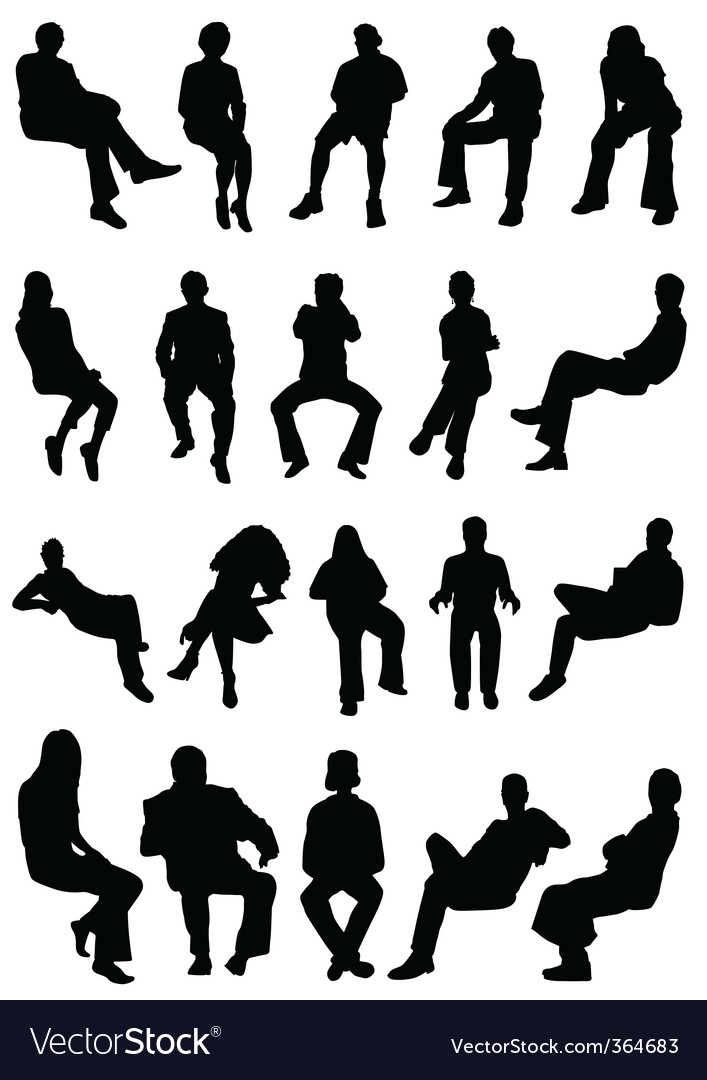 Sitting people Royalty Free Vector Image - VectorStock