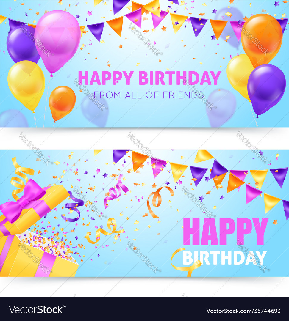 Birthday party banners Royalty Free Vector Image