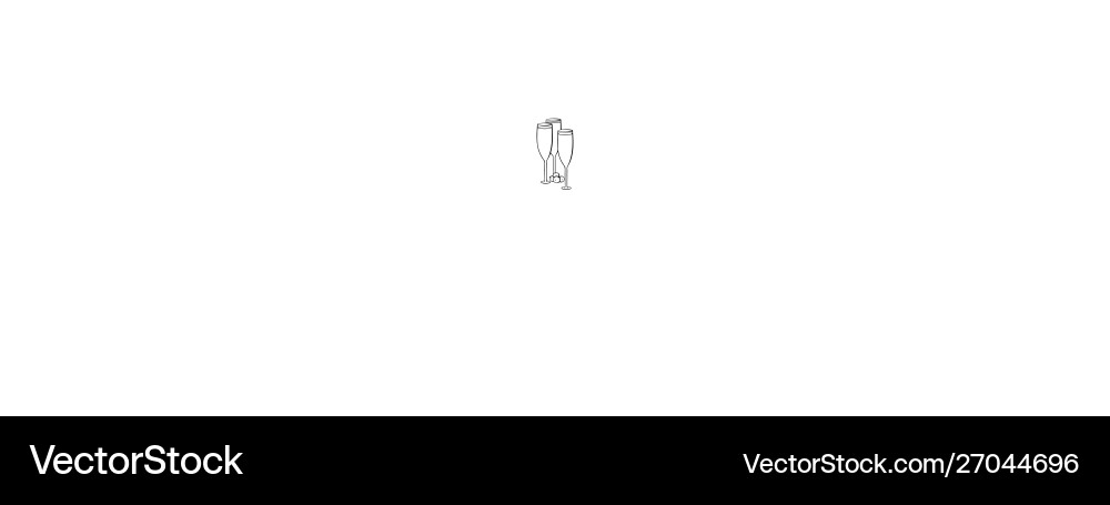 Full champagne glasses coloring book Royalty Free Vector