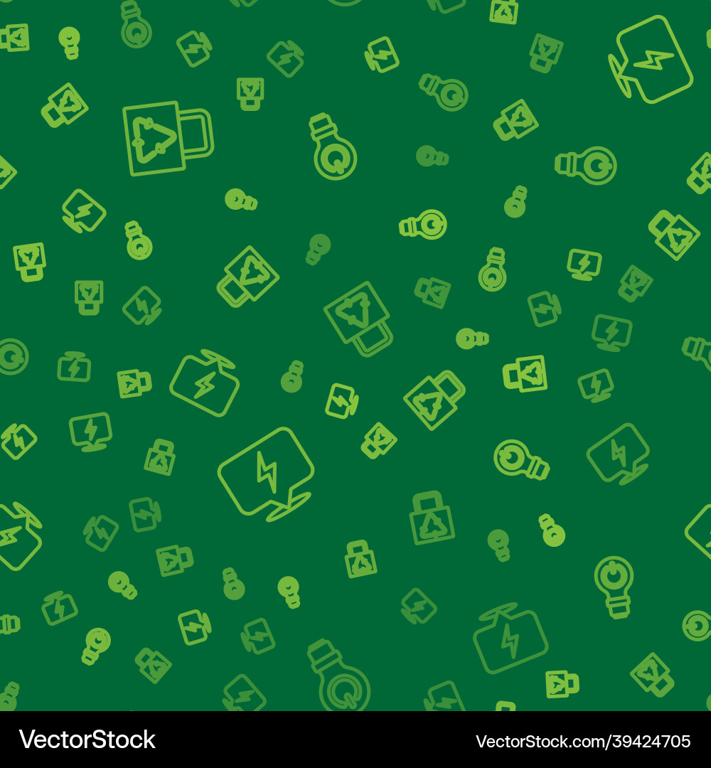 Set line paper bag with recycle lightning bolt Vector Image