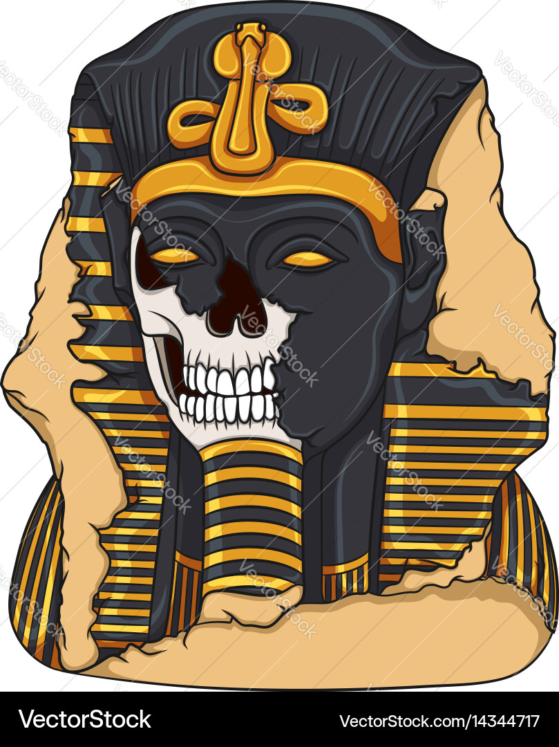 Ancient pharaoh statue of a skull Royalty Free Vector Image - VectorStock