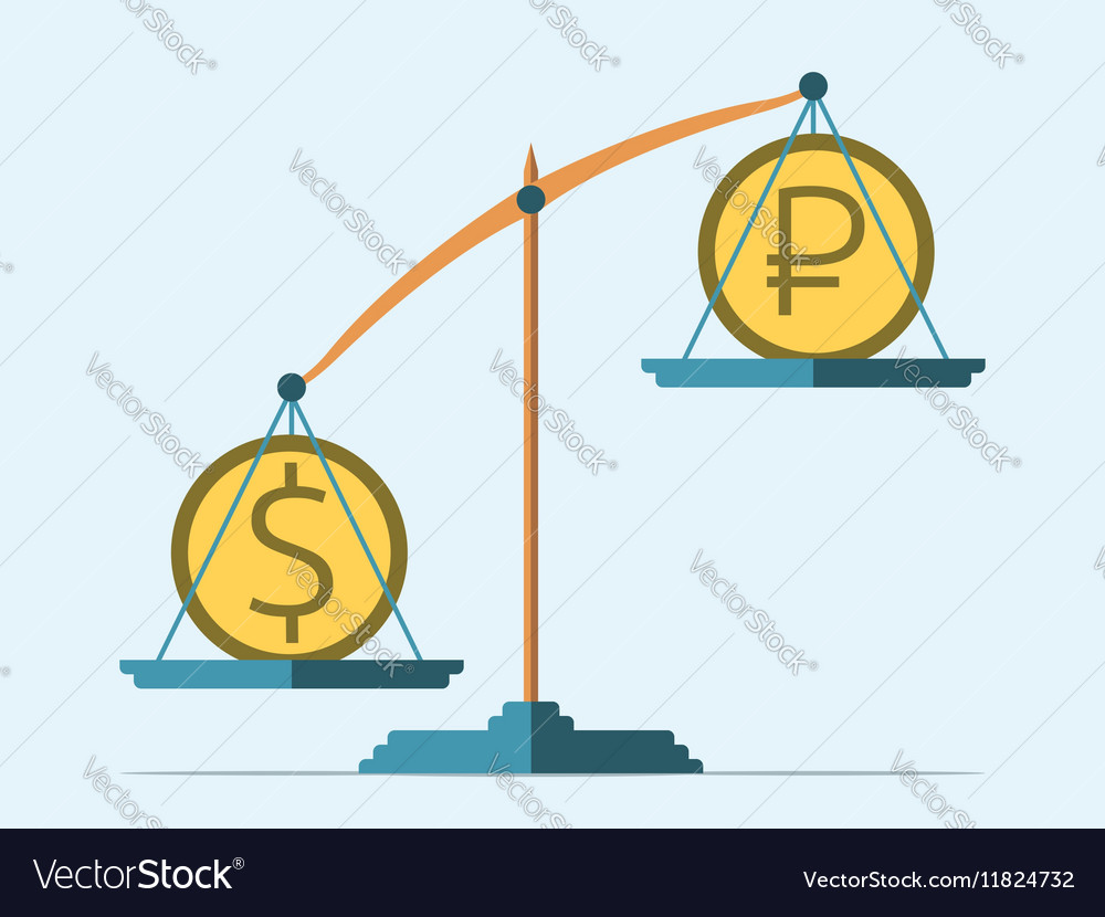 Dollar and ruble Royalty Free Vector Image - VectorStock