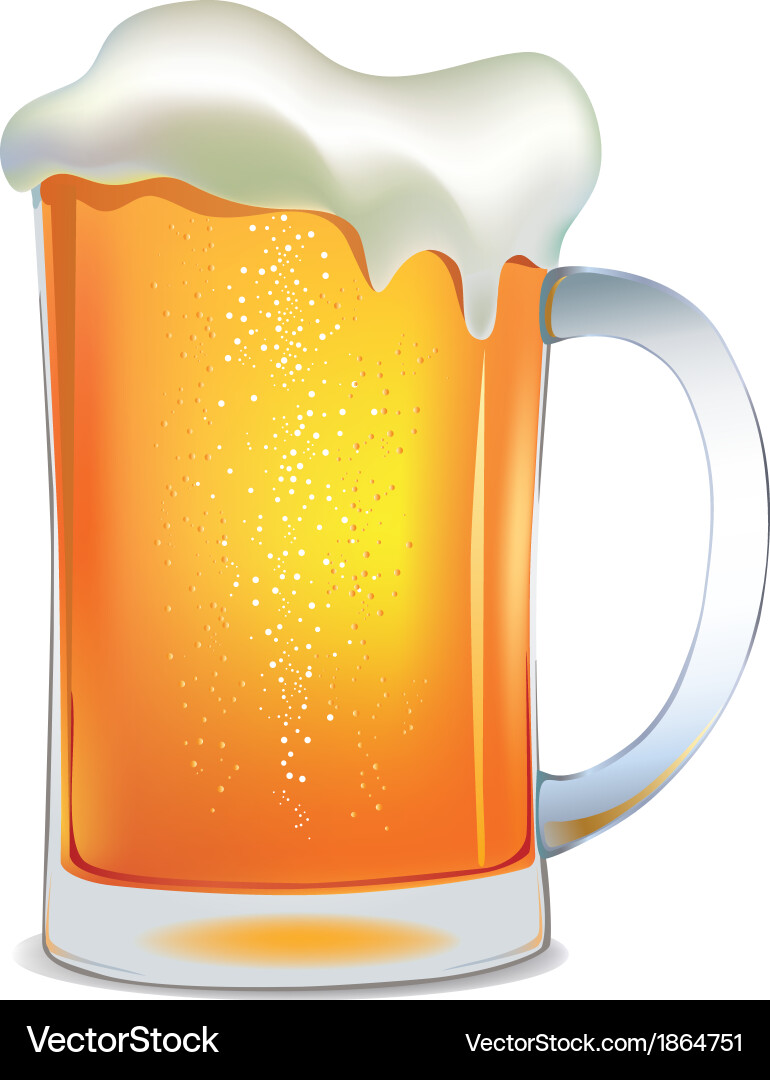 Light beer mug Royalty Free Vector Image VectorStock
