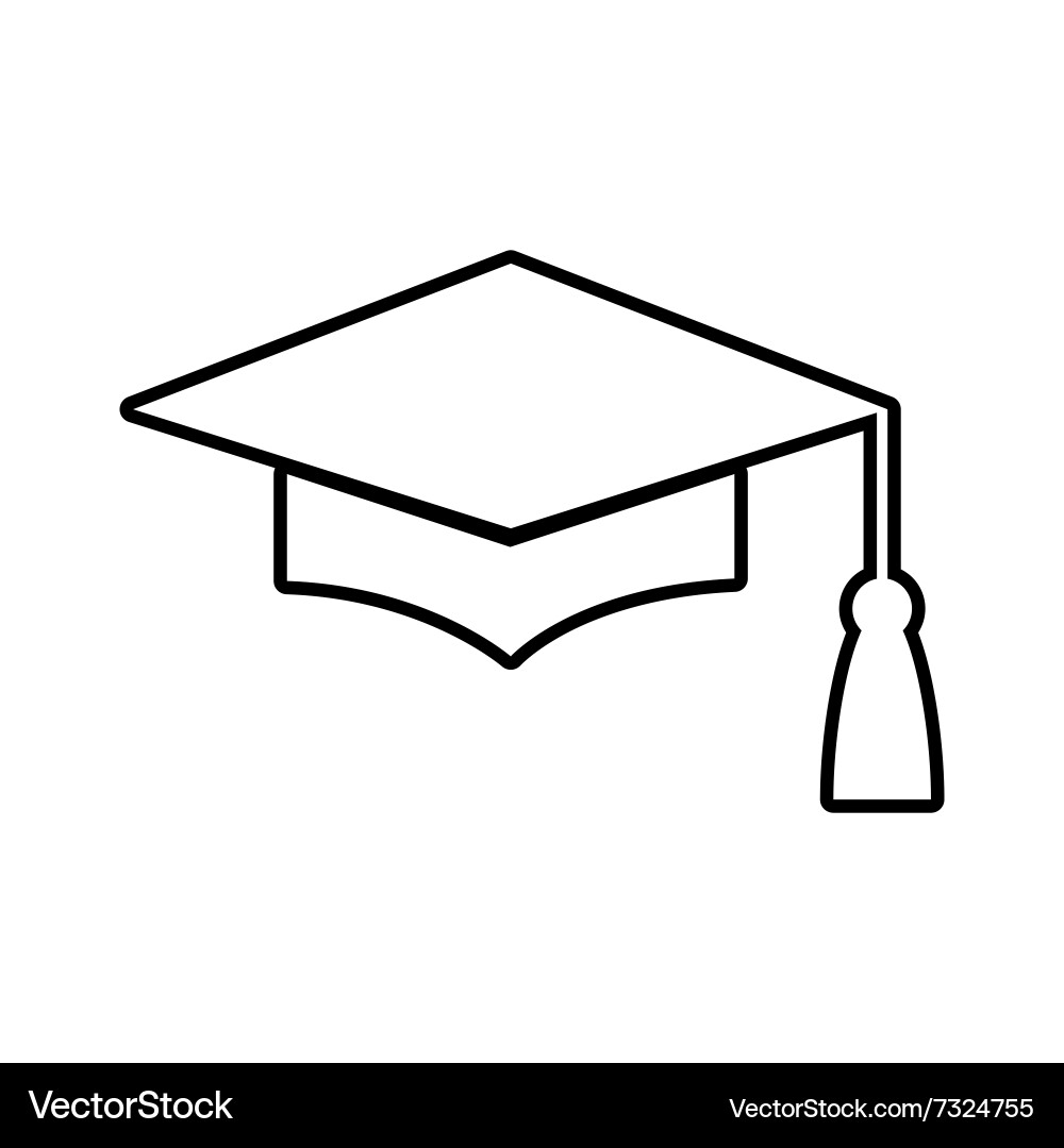 Mortar Board or Graduation Cap line icon Vector Image