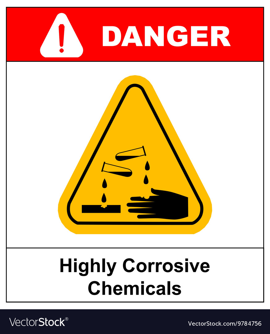 Corrosive sign Warning sign Danger sign Royalty Free Vector
