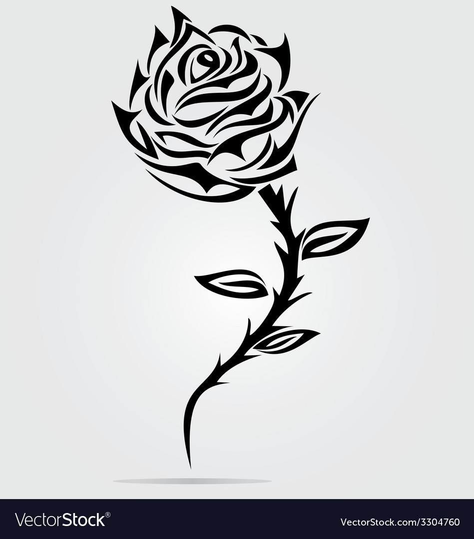 rose flower tattoo design royalty free vector image rose flower tattoo design royalty free vector image