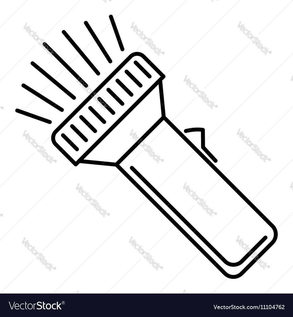 Flashlight icon outline style Royalty Free Vector Image