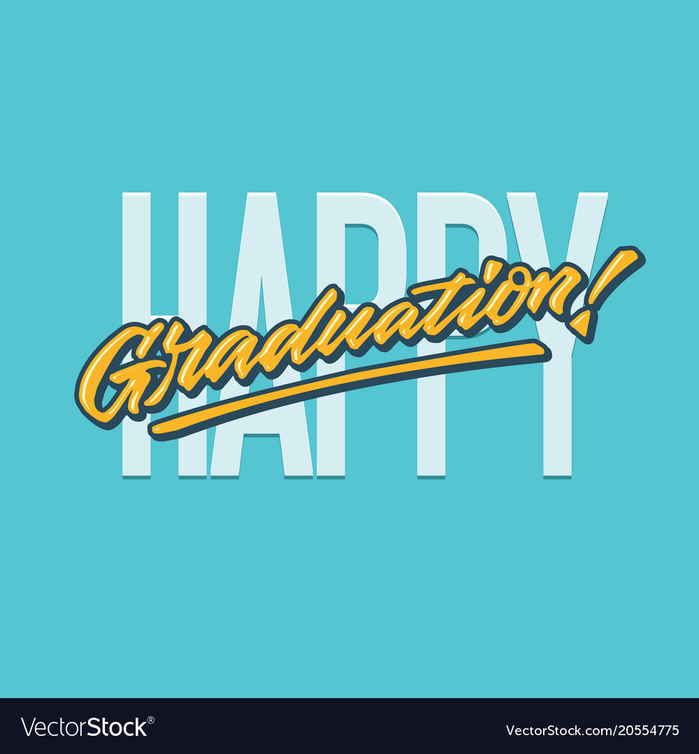 Download Happy graduation lettering typography card Vector Image