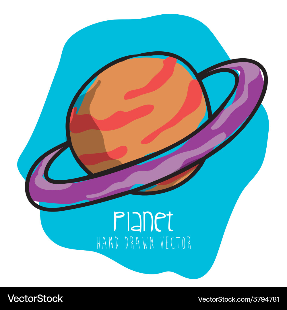 Planet drawn Royalty Free Vector Image - VectorStock