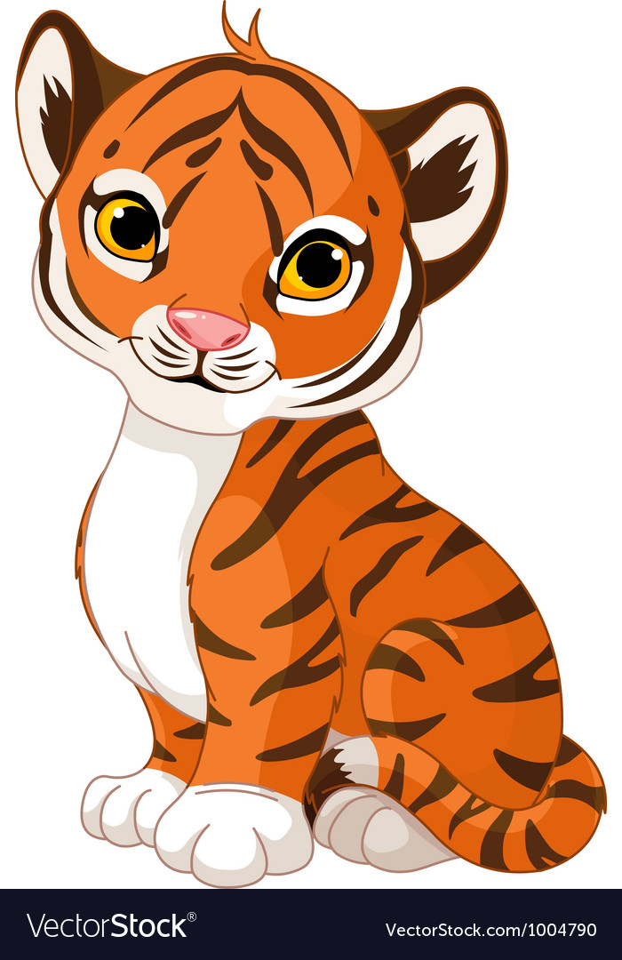 Download Cute tiger cub Royalty Free Vector Image - VectorStock